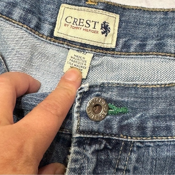 Tommy Hilfiger Jeans Crest Mens denim Loose Straight pants 40x32 Vintage 90s Y2K - Picture 8 of 12